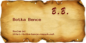 Botka Bence névjegykártya